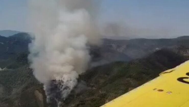 Muğla Marmaris’teki orman yangını sürüyor
