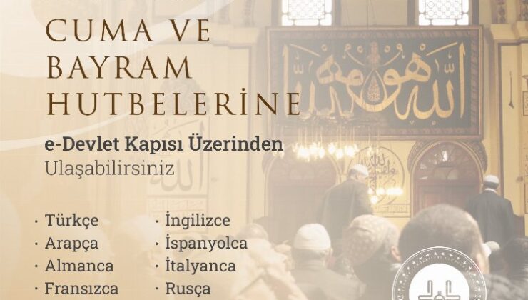 Diyanet’in hutbeleri 8 farklı lisanda e-devlet’te