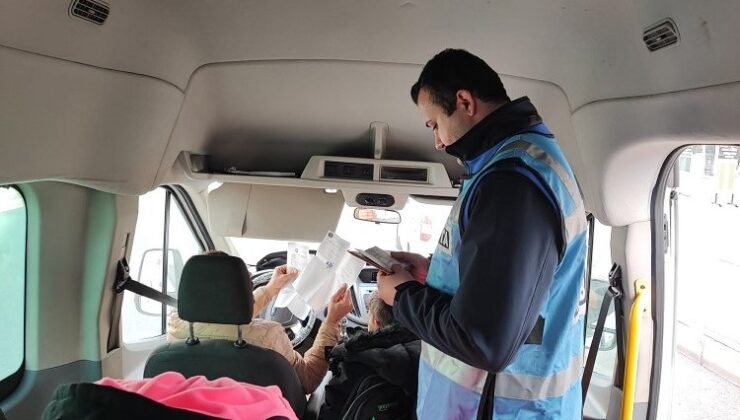 Diyarbakır zabıta takımlarından okul servis araçları kontrolü