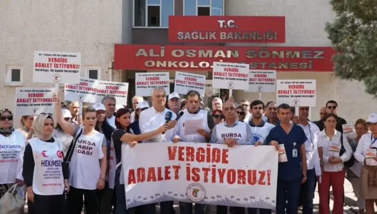 Bursalı tabipler ‘vergide adalet’ için aksiyonlarını sürdürüyor