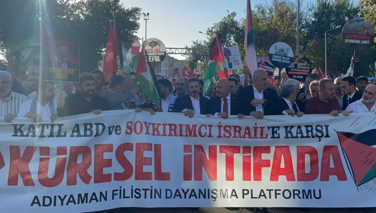 Adıyaman’da Filistin’e takviye yürüyüşü