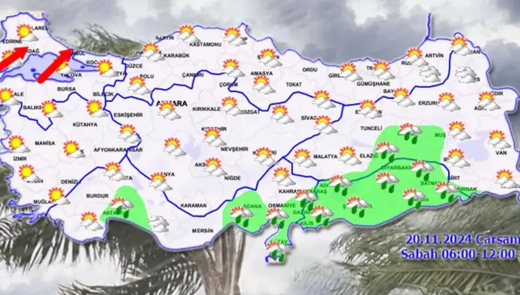 Meteoroloji’den 20 Kasım raporu… Kıyılarda yağmur Marmara’da kuvvetli rüzgar