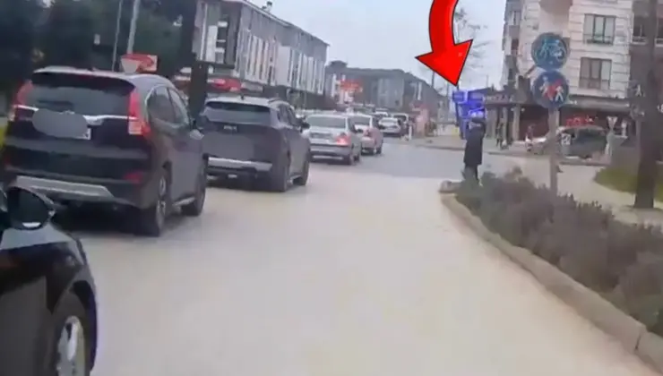 Düzce’de yaya geçidinde şoför duyarsızlığı reaksiyon çekiyor