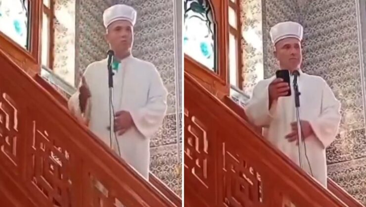 Trabzon’da imamdan hutbe sırasında telefonla ilgilenen cemaate reaksiyon