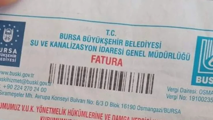 Bursa’da su faturaları 1 Haziran’da hafifliyor!