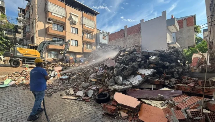 İzmir’de hasarlı yapılar için uzlaşı sağlandı yıkım gerçekleşti